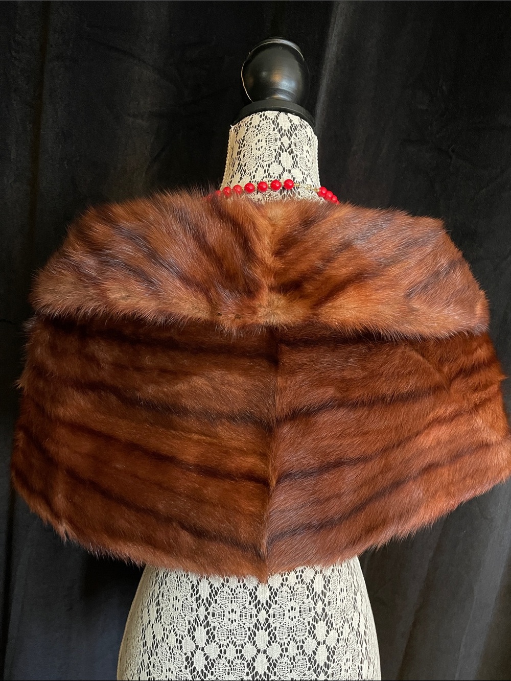 Vintage-1940-1950 Mink Fur Stole Wrap - Picture 13 of 16
